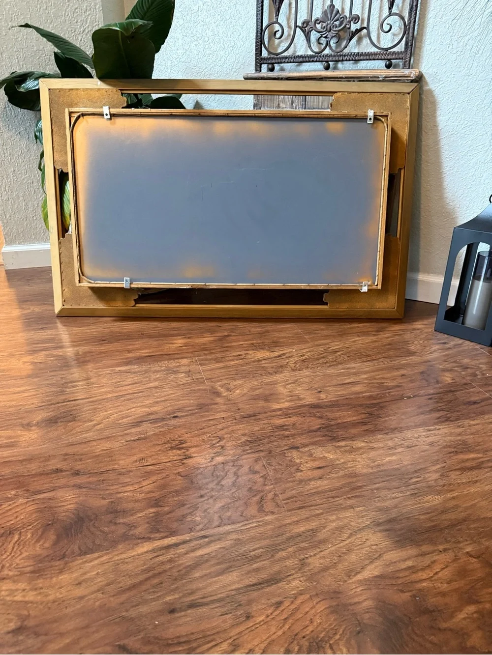 Vtg MCM Illinois Moulding Co Gold Gilt  Mirror Shadow Box Wall Shelf
